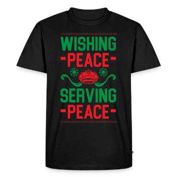 Vœux de paix au service de la paix Santa Poli - T-shirt Premium bio Homme - noir - Devant - Nico (187cm)