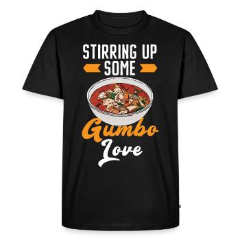 Gumbo Lover Foodie Louisiane Cuisine Cajun Cuisine - T-shirt Premium bio Homme - noir - Devant - Nico (187cm)