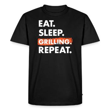 Griller Eat Sleep Grilling - Men's Premium Organic T-Shirt - black - Front - Nico (187cm)