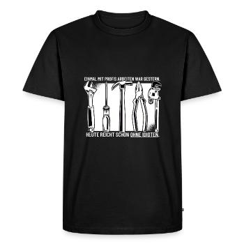 Einmal mit Profis arbeiten gestern ohne Idioten - Men's Premium Organic T-Shirt - black - Front - Nico (187cm)