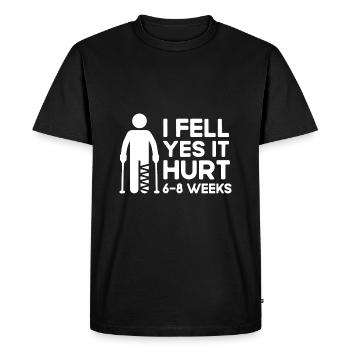 I fell. - Men's Premium Organic T-Shirt - black - Front - Nico (187cm)