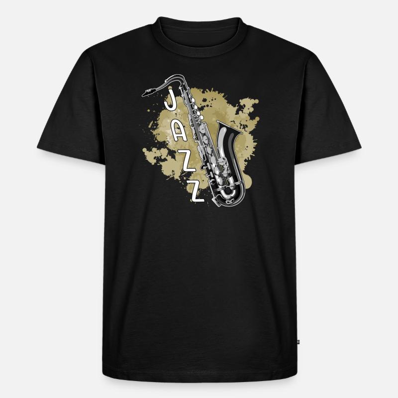 Jazz - Männer Premium Bio T-Shirt - Schwarz