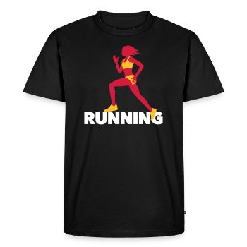 Course à pied Femme - Fitness - entraînement - Sports - T-shirt Premium bio Homme - noir - Devant - Nico (187cm)