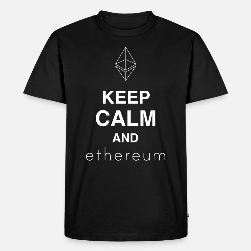 keep calm and etherium - Männer Premium Bio T-Shirt - Schwarz
