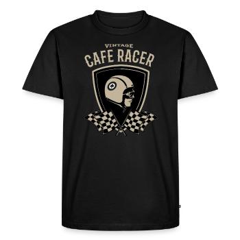 Logo Cafe Racer - T-shirt Premium bio Homme - noir - Devant - Nico (187cm)
