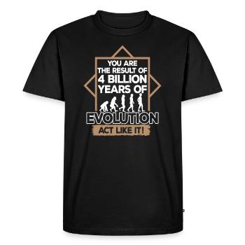 Biologie Evolution Biologiste Évolutionnaire - T-shirt Premium bio Homme - noir - Devant - Nico (187cm)