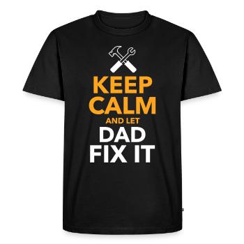 Keep Calm and let Dad fix it - Men's Premium Organic T-Shirt - black - Front - Nico (187cm)