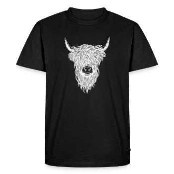 Schottisches Hochlandrind Zottelige Kuh Design - Men's Premium Organic T-Shirt - black - Front - Nico (187cm)
