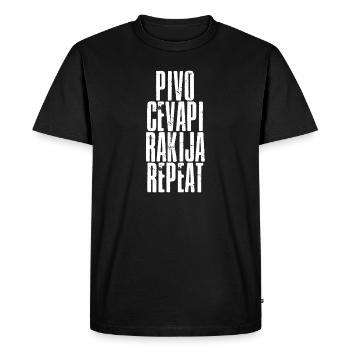 Pivo Cevapi Rakjia Repeat Jugo Srbija - T-shirt Premium bio Homme - noir - Devant - Nico (187cm)