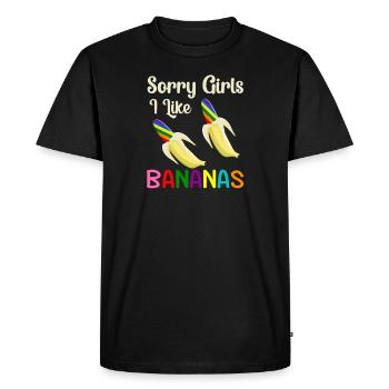 Désolé Filles I Like Bananas LGBTQ - T-shirt Premium bio Homme - noir - Devant - Nico (187cm)