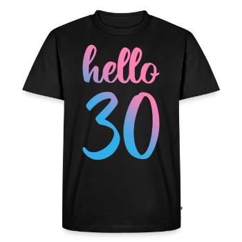 Hello Thirty II - 30th Birthday Gift - Men's Premium Organic T-Shirt - black - Front - Nico (187cm)