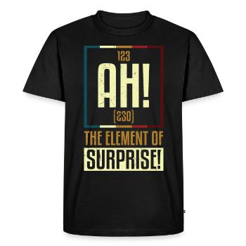 AH The Element Of Surprise - Men's Premium Organic T-Shirt - black - Front - Nico (187cm)
