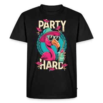 Flamingo Party Mode - Party like a flamingo - Men's Premium Organic T-Shirt - black - Front - Nico (187cm)