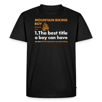 Biker Boy Definition Mountain Biking - Men's Premium Organic T-Shirt - black - Front - Nico (187cm)