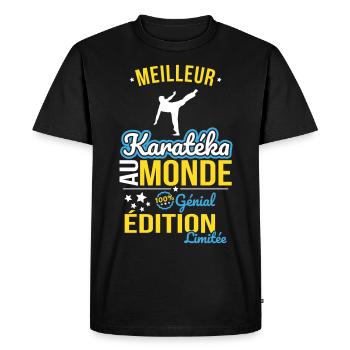 Best Karateka in the World - 100% Awesome - Men's Premium Organic T-Shirt - black - Front - Nico (187cm)