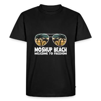 Moshup Beach Bienvenue à Freiheitserlaub - T-shirt Premium bio Homme - noir - Devant - Nico (187cm)