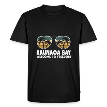 Kaunaoa Bay Bienvenue à Freedom Permission - T-shirt Premium bio Homme - noir - Devant - Nico (187cm)