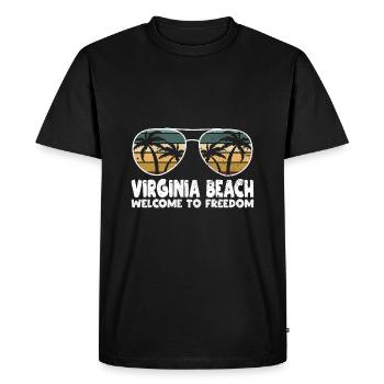 Virginia Beach Bienvenue à Freedom Holiday Jump - T-shirt Premium bio Homme - noir - Devant - Nico (187cm)