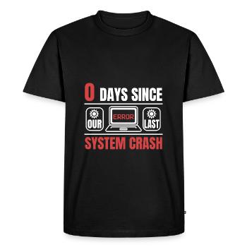 Technical Support 0 Days Since Our Last PC Crash - Men's Premium Organic T-Shirt - black - Front - Nico (187cm)