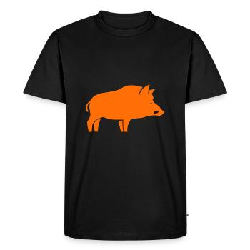 Wild boar hunter - Men's Premium Organic T-Shirt - black - Front - Nico (187cm)