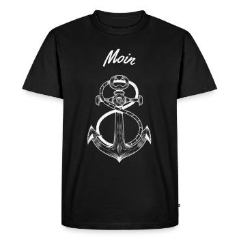 MOIN - T-shirt Premium bio Homme - noir - Devant - Nico (187cm)