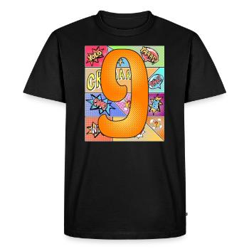 9 Years 9th Birthday 9th Birthday Comic Style - Men's Premium Organic T-Shirt - black - Front - Nico (187cm)