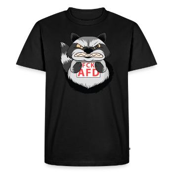 FCK AFD FCK NZS Anti-racism #Wirsindmehr - Men's Premium Organic T-Shirt - black - Front - Nico (187cm)