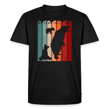 Papa ours papa ours fête rétro vintage animaux - T-shirt Premium bio Homme - noir - Devant - Nico (187cm)
