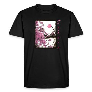 Sakura Japanese Cherry Blossom Cherry Blossom Tree - Men's Premium Organic T-Shirt - black - Front - Nico (187cm)