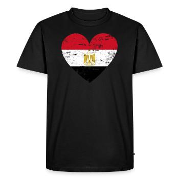 Egypt Flag Heart - Men's Premium Organic T-Shirt - black - Front - Nico (187cm)