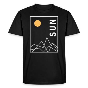 Sun Abstract Sunrise Mountains Nature Gift - T-shirt Premium bio Homme - noir - Devant - Nico (187cm)