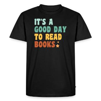 Livres Lecture de livres Rat de bibliothèque Rat de bibliothèque Accro aux livres - T-shirt Premium bio Homme - noir - Devant - Nico (187cm)