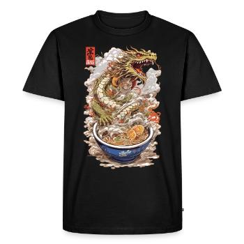 Dragon & Ramen Style Anime Japonais Poster Art - T-shirt Premium bio Homme - noir - Devant - Nico (187cm)