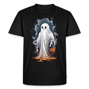 Halloween sorcière heure fantôme à la recherche de bonbons - T-shirt Premium bio Homme - noir - Devant - Nico (187cm)