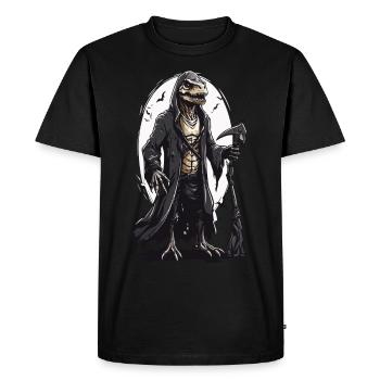 Lézards Mage Faucheuse Halloween Design - T-shirt Premium bio Homme - noir - Devant - Nico (187cm)