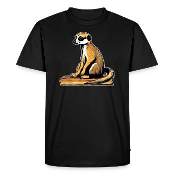 Suricate mignon - T-shirt Premium bio Homme - noir - Devant - Nico (187cm)