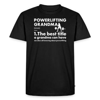 Sport Grand-mère Powerlifting - T-shirt Premium bio Homme - noir - Devant - Nico (187cm)