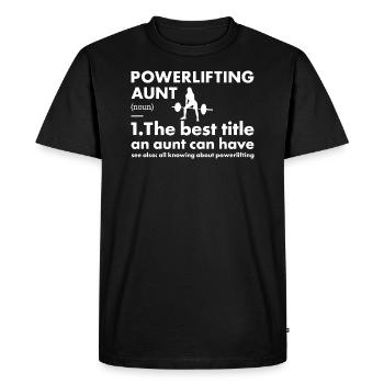 Sport Aunt Powerlifting - Men's Premium Organic T-Shirt - black - Front - Nico (187cm)