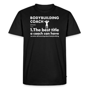 Coach sportif Définition Musculation - T-shirt Premium bio Homme - noir - Devant - Nico (187cm)