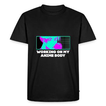 Working on my anime body Kawaii manga cute - Men's Premium Organic T-Shirt - black - Front - Nico (187cm)