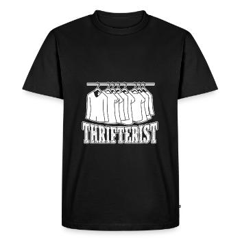 Thrift Shop Thrifterist Love Thrifting - Men's Premium Organic T-Shirt - black - Front - Nico (187cm)
