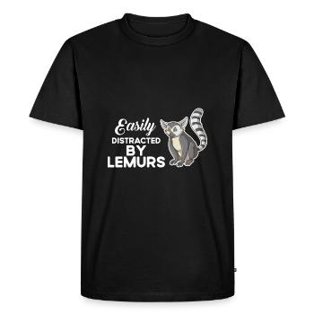 Lémurien singe drôle mignon sifakas madagascar amour - T-shirt Premium bio Homme - noir - Devant - Nico (187cm)