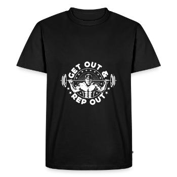 Dynamophilie Bodybuilders Sortez et rep Out Gym - T-shirt Premium bio Homme - noir - Devant - Nico (187cm)