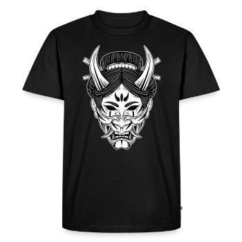 Skull Skull Horror Squelette Halloween Geisha - T-shirt Premium bio Homme - noir - Devant - Nico (187cm)
