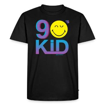SmileyWorld 90s Kid - Men's Premium Organic T-Shirt - black - Front - Nico (187cm)