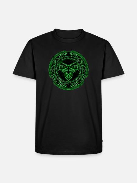 Wikinger Widder Aries - Männer Premium Bio T-Shirt - Schwarz