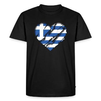 Grèce Drapeau Hellas Athènes Drapeau grec - T-shirt Premium bio Homme - noir - Devant - Nico (187cm)