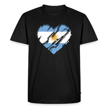 Drapeau de l’Argentine Amérique du Sud Drapeau argentin - T-shirt Premium bio Homme - noir - Devant - Nico (187cm)