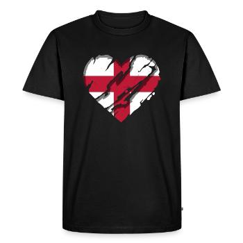 Drapeau de l’Angleterre Drapeau anglais vintage Look utilisé - T-shirt Premium bio Homme - noir - Devant - Nico (187cm)