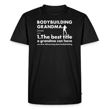 Sport Grandma Definition Bodybuilding - Men's Premium Organic T-Shirt - black - Front - Nico (187cm)